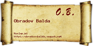 Obradov Balda névjegykártya